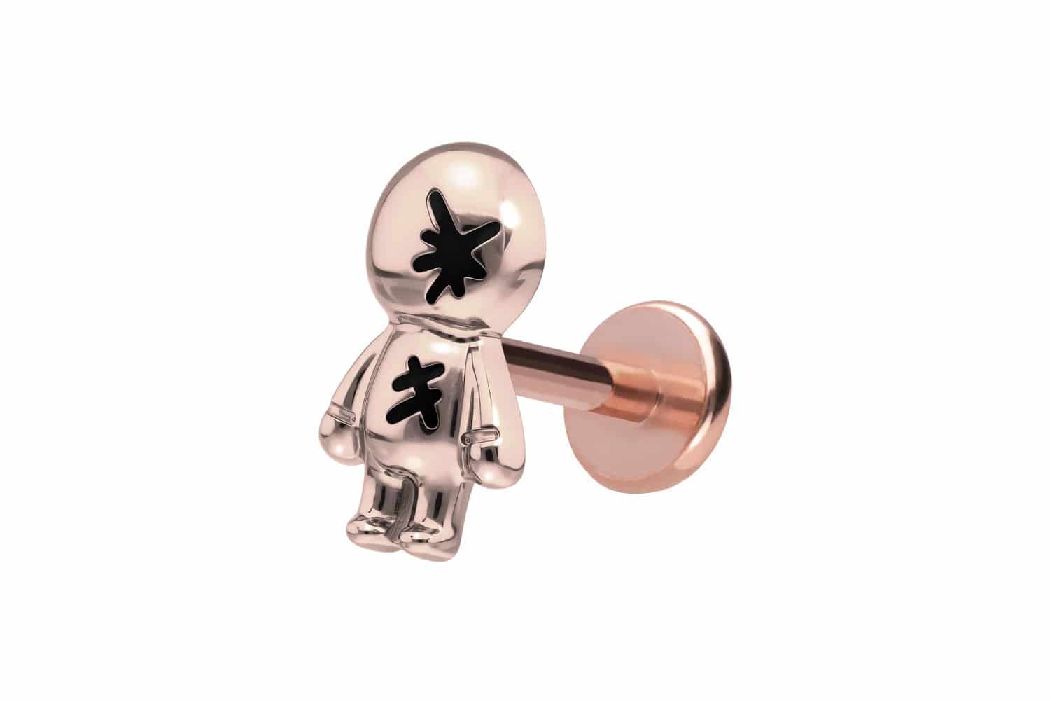 Titan Labret Piercing mit Push Fit PUPPE
